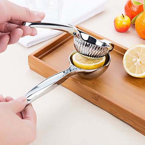 Splink Edelstahl Zitronenpresse Limettenpresse Manuelle Lemon Squeezer Saftpresse für Cocktail Saft Bar Barbecue, Dia 70mm, Größe L - 4