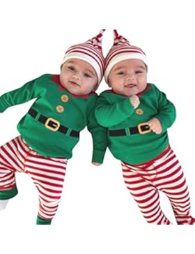 Omiky® Infant Baby Jungen Mädchen Weihnachten Strampler + Pants + Hut Outfits Set