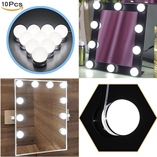 Preisvergleich Produktbild LED Spiegelleuchte,OAMCEG Hollywood-Stil dimmbare LED Spiegellampe 6000K Kaltweiß Beleuchtung mit 12V Netzteil für Kosmetikspiegel / Schminktisch Spiegel / Frisierkommode,Spiegel Nicht Inbegriffen