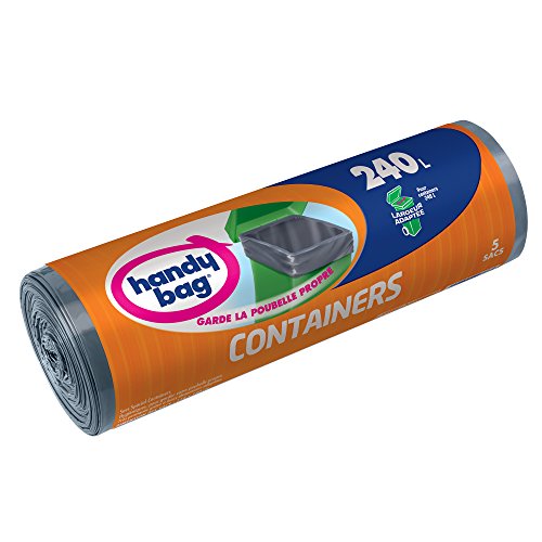 Handy Bag 3240290003863 Müllsäcke / Müllbeutel für Mülltonnen, 240 l, 114 x 140 cm, 5 Stück