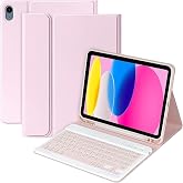 Apple iPad 11th Generation A16 11th/10th.Case Mobax Turkish Keyboard Pink On with Case Wireless Keyboard compatible with Generation 10.9inc