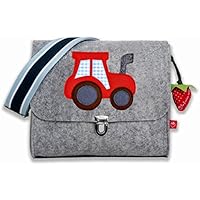 la fraise rouge: Kindergartentasche Filztasche für Jungs mit Namen & Traktor