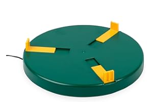 Eivolution Tränkenwärmer mit Halterung für Tränken - Heizplatte für Hühnertränken & Wachteltränken im Niedervoltbetrieb - Ø 30 cm - Robust & Witterungsbeständig - inkl. 24 Volt Netzteil