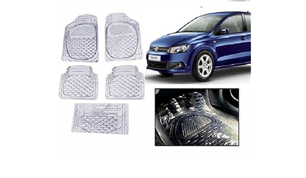 Kunjzone Clear Transparent Car Floor Foot Mat Set Of 5 For