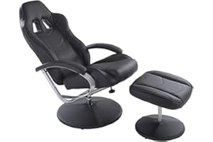 MACOSHOPDE BY MACO MÖBEL Raburg Gaming-Sessel Set DRIFT Sport in SCHWARZ-SCHWARZ mit Hocker, Soft-Touch Kunstleder, ergonomisch geformt mit Relaxfunktion - 135° neigbar, Komfortschaum-Polsterung, 360° drehbar, bis 120 kg