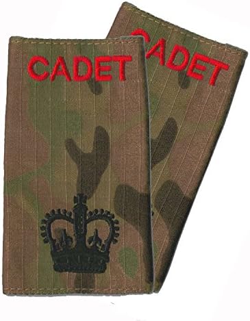 Contact Left EmbroideryPAIR ACF/CCF Rank Slides CADET Red on MTP WO2 SSM (Sergeant Major)