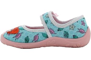 LEOMIL DISNEY PRINZESSIN Chaussons chauds pour fille de 8 ans avec motif La petite sirène Ariel, chaussures confortables pour la maternelle, chaussures décontractées avec paillettes idéales pour l'école,
