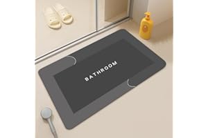LICOZYVE Diatomite Bath Mat,Non-Slip Anti Mould Bathroom,Diatom Mud Absorbent Mat,60 * 40 cm rectangle Bedroom & Kitchen Rug,Qucik-Drying 4 Layer thickened doormat.