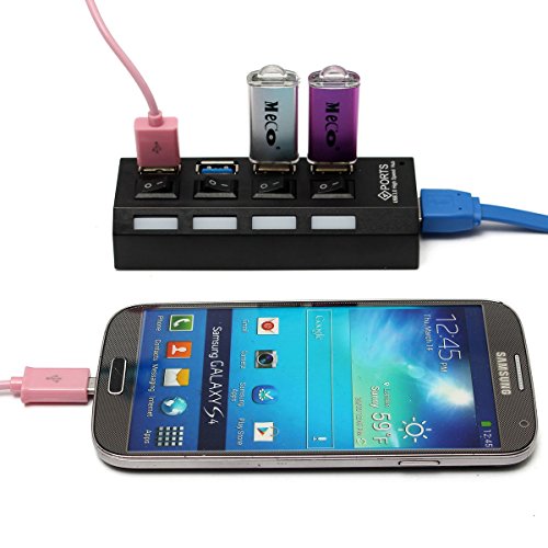 ONCHOICE USB 3.0 4Port Hub mit Schalter mit USB 3.0-Kabel für Desktop-Laptop Schwarz - 2