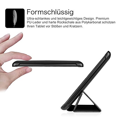Fintie Fire HD 8 2015 Hülle – Ultra Slim Lightweight Schutzhülle Tasche Smart Shell Case mit Standfunktion und Auto Sleep / Wake Funktion für Amazon Fire HD 8.0 Zoll (5. Generation – 2015) Tablet, Schwarz - 7