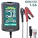 Produktbild LEICESTERCN Autobatterie Ladegerät, 1.5A Vollautomatisches Batterieladegerät 6V/12V mit LED-Anzeige und 2 Ausgangskabel (Clip-Anschluss/Ringstecker) für Auto Motorrad Kfz (EU Stecker)