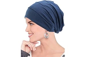 AIDIER Chemo Turban Mütze für Frauen - Sommer Kopfbedeckung aus Baumwolle - Slouchy Kopfwickel Schlafmütze - Weicher Turban für Krebs und Haarausfall