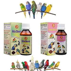 Pet Care International (PCI) Combo VitaBoost and ImmuBoost || Provide Essential Vitamins & Minerals for Healthy Bird Healthcare || 100ml