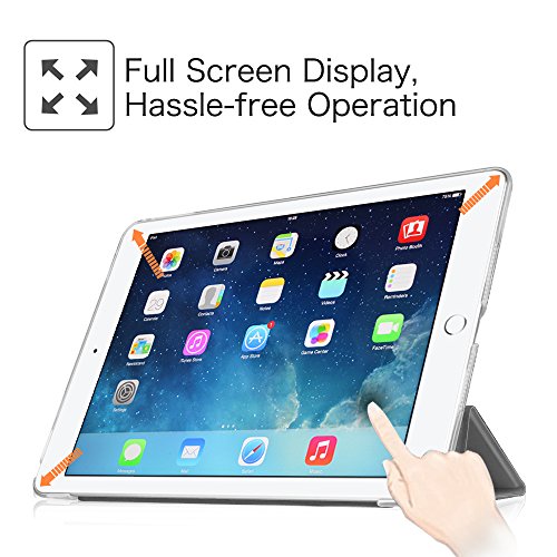 Fintie iPad Air 2 Hülle Case – Ultra Slim Superleicht Schutzhülle mit Lichtdurchlässig Rückseite Abdeckung Smart Cover Tasche mit Auto Schlaf / Wach und Standfunktion für Apple iPad Air 2 / iPad 6, Himmelgrau - 9