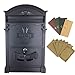 Produktbild Yahead Außenbriefkasten, Retro, Vintage, europäisches Aluminium, Wandmontage, sicherer Briefkasten, Außenbriefkasten mit 8 Briefpapier-Bögen im Retro-Stil und 4 Briefumschlägen, schwarz