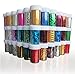 XICHEN® 24PCS Nail Art Stickers Tips Wraps Foil Transfer Adhesive Glitters Acrylic DIY Decoration 24 Colors 4CM*100CM