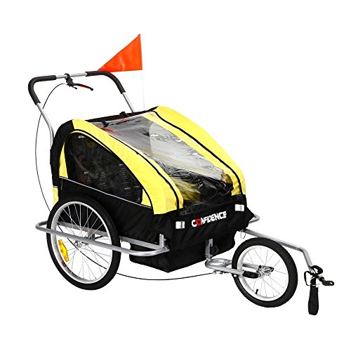 Confidence 2 in 1 Baby Bike Trailer w/ Suspension Yellow