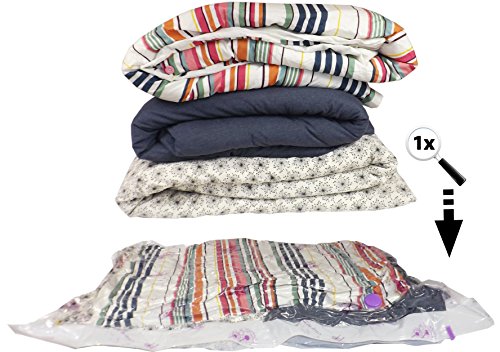 Neusu Vakuum-Aufbewahrungsbeutel – Hochwertige 110 Mikron-Qualität Komprimierung – Platzsparende Beutel (Jumbo XXL 130 x 100 cm, 5-er Pack) - 2