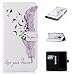 Produktbild HopMore Samsung Galaxy S9 Plus Silikon Leder Hülle mit Kartenfach Klappbar Design Motiv Bumper Ledertasche Magnetverschluss Standfunktion Holster Bookstyle Schutzhülle Handyhülle Tasche Schale Cover Case pour Galaxy S9 Plus -- Lila Feder