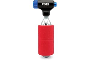 TÖLS BIKE COMPONENTS TÖLS Kit Inflador CO2 con 1 Cartucho CO2 de 16 g | Compatible con Valvula Presta y Schrader | Accesorios MTB | Inflador Portátil con Mini Bomba CO2 para Bicicleta Carretera y Bici Montaña