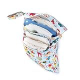 Baby Wasserdichtem Reißverschluss Wiederverwendbare Stoff Wickeltasche Snap Tote Bunte Tiere Muster - 6