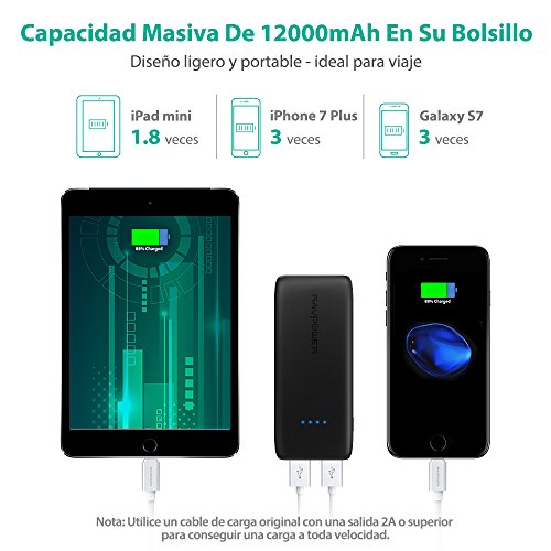 Bateria Externa 12000mAh RAVPower Tama o de Bolsillo Dual Salida 2 4A 2A Entrada Carga R pida con Tecnolog a iSmart 2 0 para Smartphone Tablet - Negro reviews Bateria Externa 12000mAh RAVPower Tama o de Bolsillo Dual Salida 2 4A 2A Entrada Carga R pida con Tecnolog a iSmart 2 0 para Smartphone Tablet - Negro