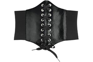 Satohom Cinturón Corsé Para Mujer Cinturón con Corsé para Mujer cinturón cintura ancho elástico Corsé ajustado en la cintura Correa de cintura de cuero PU, Ajustable Moda Vestido Formal Decoración