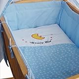 Komplette Babywiege Babybett Stubenwagen Schaukelwiege Wiege Babybett hellblau 51365-01 - 2
