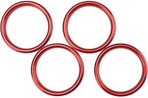 AUOVO MLING Auto Lüftungsringe Konsole Klimaanlage Dekoration Ring Kompatibel für A3 2013-2020 Car Styling 4Pcs (Rot)
