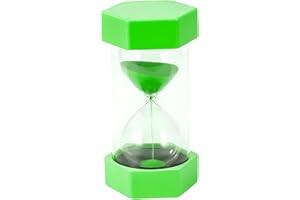 SALEEPENDENT 10 Minute Sanduhr für Kinder, Glas Timer, Sanduhren Set Kinder, Timer können in Küchen, Sechseckiger Sanduhr-Timer, Spiel Requisiten, Timer können in Küchen, Zuhause, Grün.
