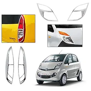 CAR SAAZ Head Light & Tail Light Molding Chrome Combo for Nano (2015-2018) Type 2
