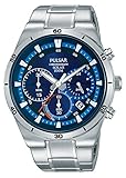 Pulsar Herren Chronograph Solar Uhr mit Edelstahl Armband PZ5035X1