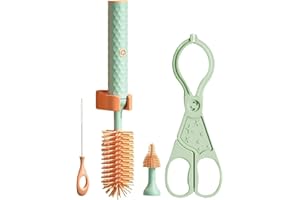 VALINK Elektrische Flaschenbürste für Baby,Elektrische Silikon-Flaschenbürsten-Set,Baby-Flaschen-Reinigungsbürste,Flaschennippel Strohhalm-Reinigungsbürste,USB Wiederaufladbare Grün, 4pcs Set