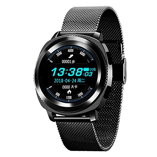 Preisvergleich Produktbild Mygsn Watch Fitness Tracker Wasserdichtes Schwimmen - Intelligente Runde Bildschirmuhr Wasserdichtes Multifunktions Sport Armband Anruf für Huawei - Apple - Erwachsene - Student Watch (Farbe : A)