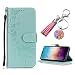 Produktbild Samsung Galaxy S8 Hülle, Universecase Handyhülle für Samsung Galaxy S8 Flip Case Einhorn Rose Gold Ledertasche Schutzhülle Leder Hülle Stand Function Magnetverschluss Klapphülle Bookstyle Silikon Bumper Wallet Cover Tasche 360 Grad Stoßfest+Damen Leder Quaste Tasche Charme Keychain Schlüsselanhänger