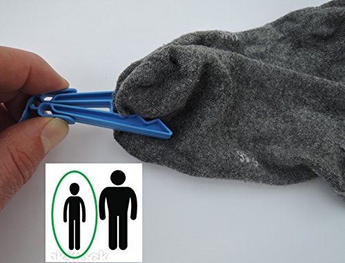 40 Stk. Sockenclips, Sockenklammern (je 10 Stk. rot / weiß / gelb / blau) - 4