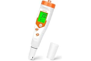 YINMIK Hydroponic pH EC Meter, 4 in 1 pH Conductivity TDS Temp Tester, Simultaneous Display pH PPM for Base Reservoir Water, Continuous Monitor of pH EC for Growing Nutrient, DWC System, Aeroponic Garden