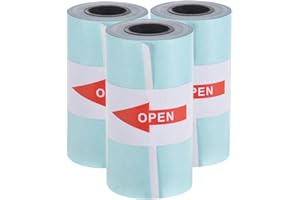 Bisofice Rolka papieru samoprzylepnego do druku, papier termiczny, z naklejką, 57 x 30 mm, do drukarki termicznej A6, do mini drukarki fotograficznej PAPERANG P1 / P2, 3 rolki