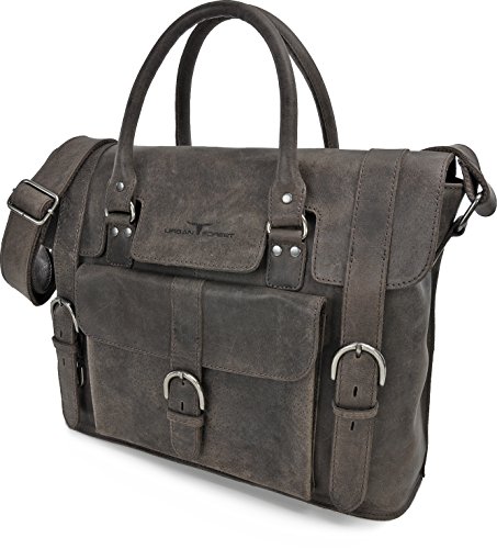 URBAN FOREST, Cntmp, Leder, Handtaschen, Messenger Bag, Businesstaschen, Aktentaschen, Laptoptaschen, Notebooktaschen, Umhängetaschen, DIN-A4, Natur-Leder, 39x29x10cm (B x H x T) - 2