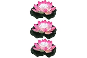 Yeehliny Solarbetriebene 18cm Lotus Laterne, Wasserdichte LED Garten Pool Licht, Schwimmende Laterne, Künstliche Lotusblüten Seerosen Licht Wasserlaterne für Garten Teich Terrasse (3 Stück/D)
