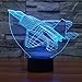 Produktbild 3D LED Nachtlicht Flugzeug Modell,DINOWIN 3D Optische Illusions-Lampen Touch Tischlampe Haus Dekoration 7 Farben Einzigartige Lichteffekte,Best Kinder Geschenk (Flugzeug)