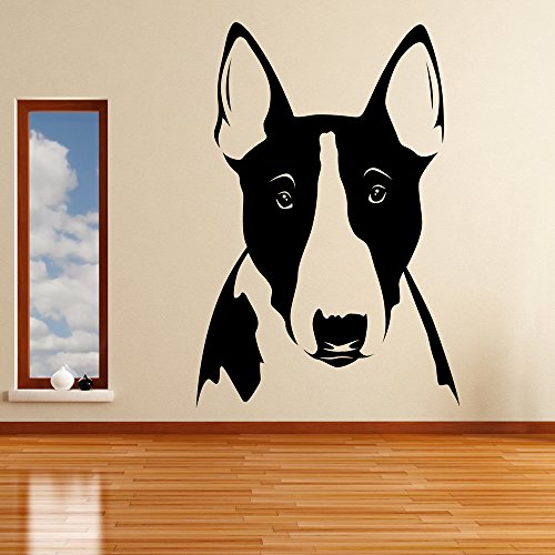 Perro Bull Terrier vinilos decorativo Animales mascotas adhesivos pegatina pared Aseo canino Decoración del hogar disponible en 5 tamaños y 25 colores Extra pequeño Cuero marrón