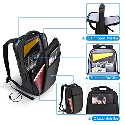 Gran Compra para OMORC Mochila para Portatil 25L Carga USB Antirrobo
Impermeable - Negro En línea