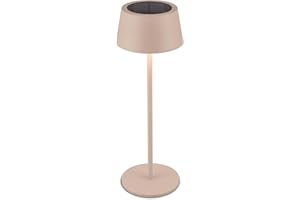 Briloner - Lampada da tavolo LED senza fili IP44 con touch, CCT, dimmerabile, solare, lampada da comodino, lampada da scrivania senza fili, lampada da scrivania ricaricabile, 11,5x32 cm, beige
