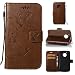 Produktbild Moto G5 Hülle, Anlike Schutzhülle Motorola Moto G5 (5,0 Zoll) Wallet Tasche [Butterfly geprägte Serie] Handyhülle für Kaffee - Farbe