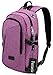 Produktbild Magic Zone Business Wasserdicht Polyester Laptop Rucksack mit USB Ladeanschluss Kopfhörer Port und Schloss passt unter 17-Zoll-Laptop und Notebook, Lila