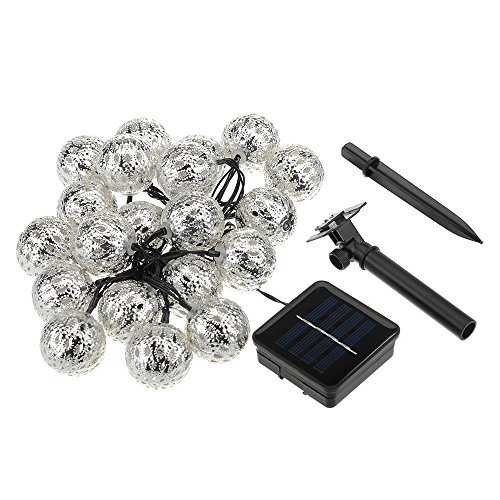 SunJas 20 LEDs 4,8 Meter Solar Outdoor Lichterketten Wasserdicht Lampe Leuchte mit Marokko-Ball Design Innen- und Außen Weihnachtsbeleuchtung für Garten Patio Party Hochzeit Weihnachten (20 Leds warmweiß) - 9