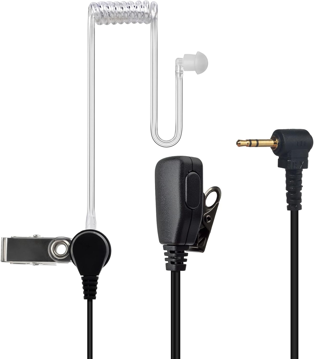 YNIBST Pinganillo de Tubo de Aire Transparente para Walkie Talkie, Auricular Discreto con PTT para Radio, Compatible con Motorola Talkabout, para Modelos T62/T80/T82/T92 (1 Pieza)