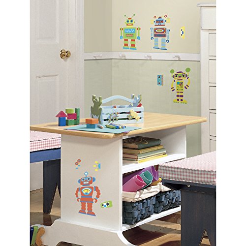 RoomMates Repositionable Childrens Wall Stickers Build A Robot