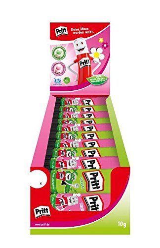 Pritt PK4PP Klebestifte mit Klebemasse, 30-er Kartondisplay, pink/grün